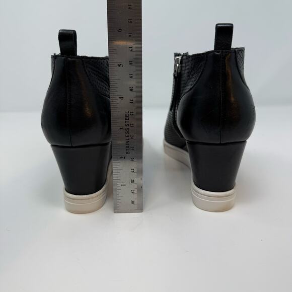 Linea Paolo Platform Wedges Women's 7 Black Leather Felicia Booties EUC - Picture 5 of 10